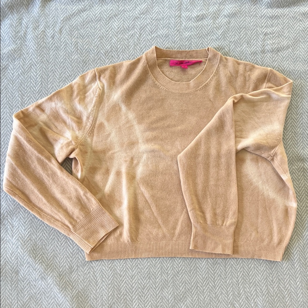 The Elder Statesman Tan Crew Neck Sweater